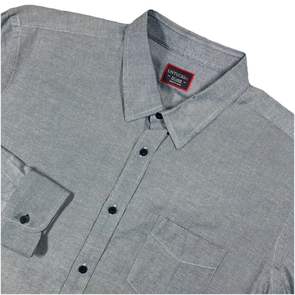 Untuckit Chambray Button Up Shirt Men's 2XL Blue Business Casual Office Preppy